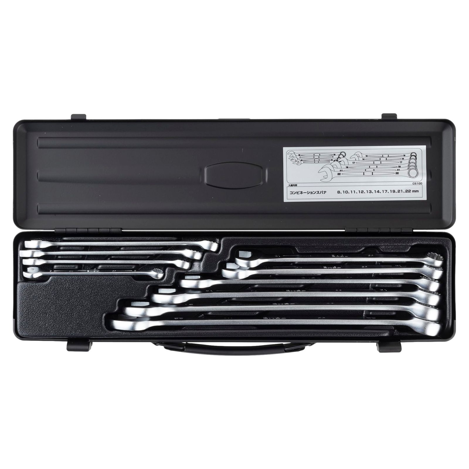 CS100BK コンビネーションスパナセット ブラック トネ TONE 内容10点