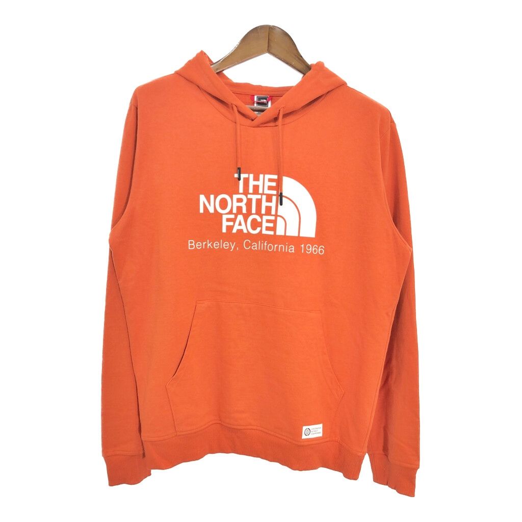 THE NORTH FACE ノースフェイス スウェット パーカー アウトドア ロゴ オレンジ (メンズ L) 中古 古着 S1733