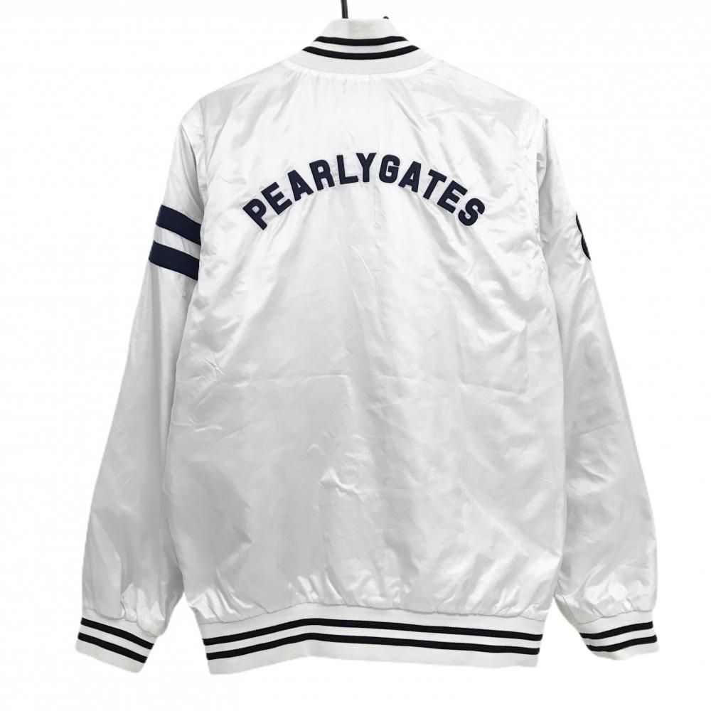 パーリーゲイツ 4WAY中綿リバーシブルジャケット 白×ネイビー 裏ネイビー 複数ワッペン 袖着脱可 メンズ 5 L ゴルフウェア PEARLY GATES