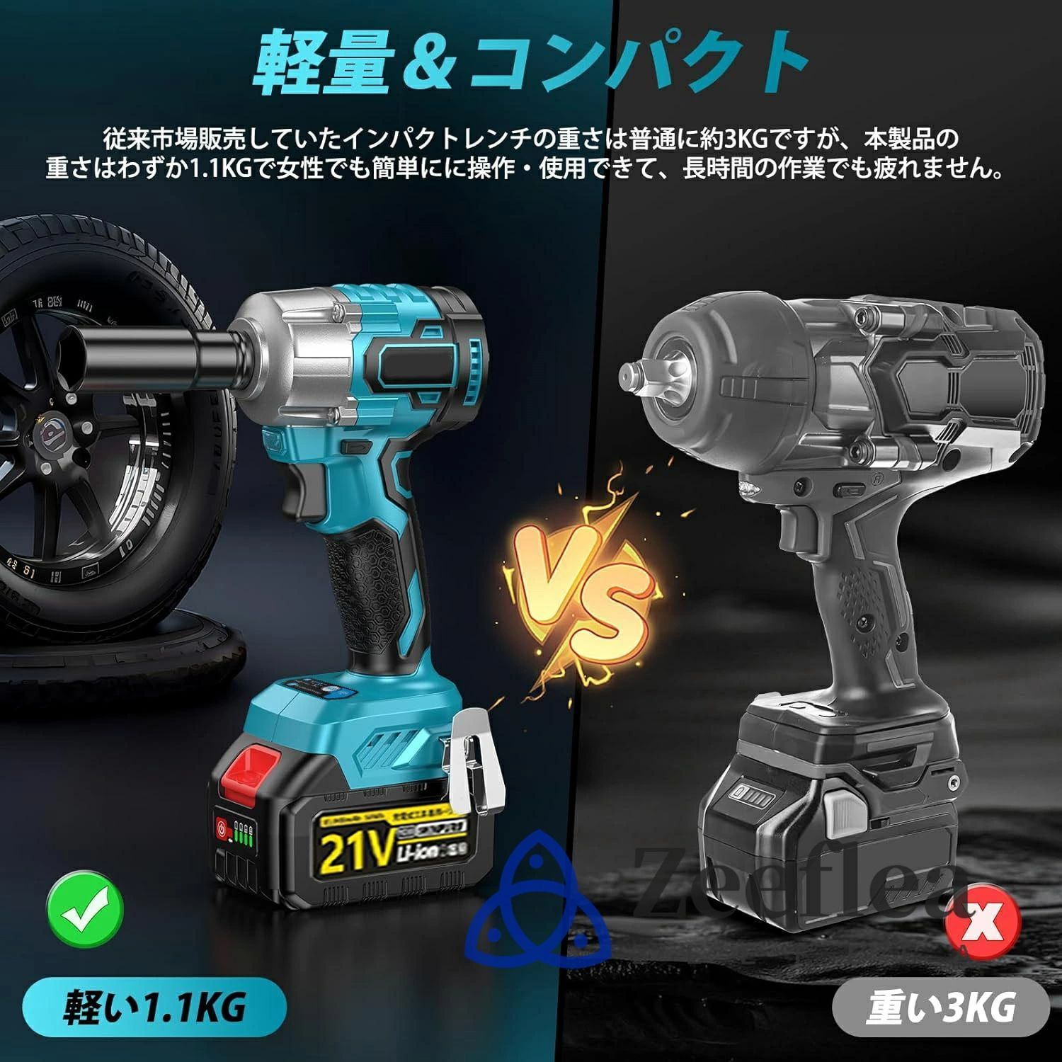 1台3役 インパクトレンチ/インパクトドライバー/正逆転両用