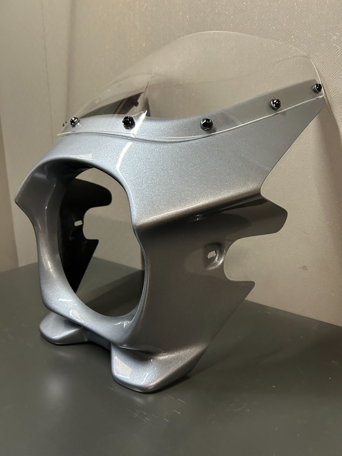 鏡面仕上げ Z650RS 設計 日本製 ビキニカウル メタリックムーンダストグレー 純正色 ショートスクリーン クリア マウントボルト ボルト類一式付属