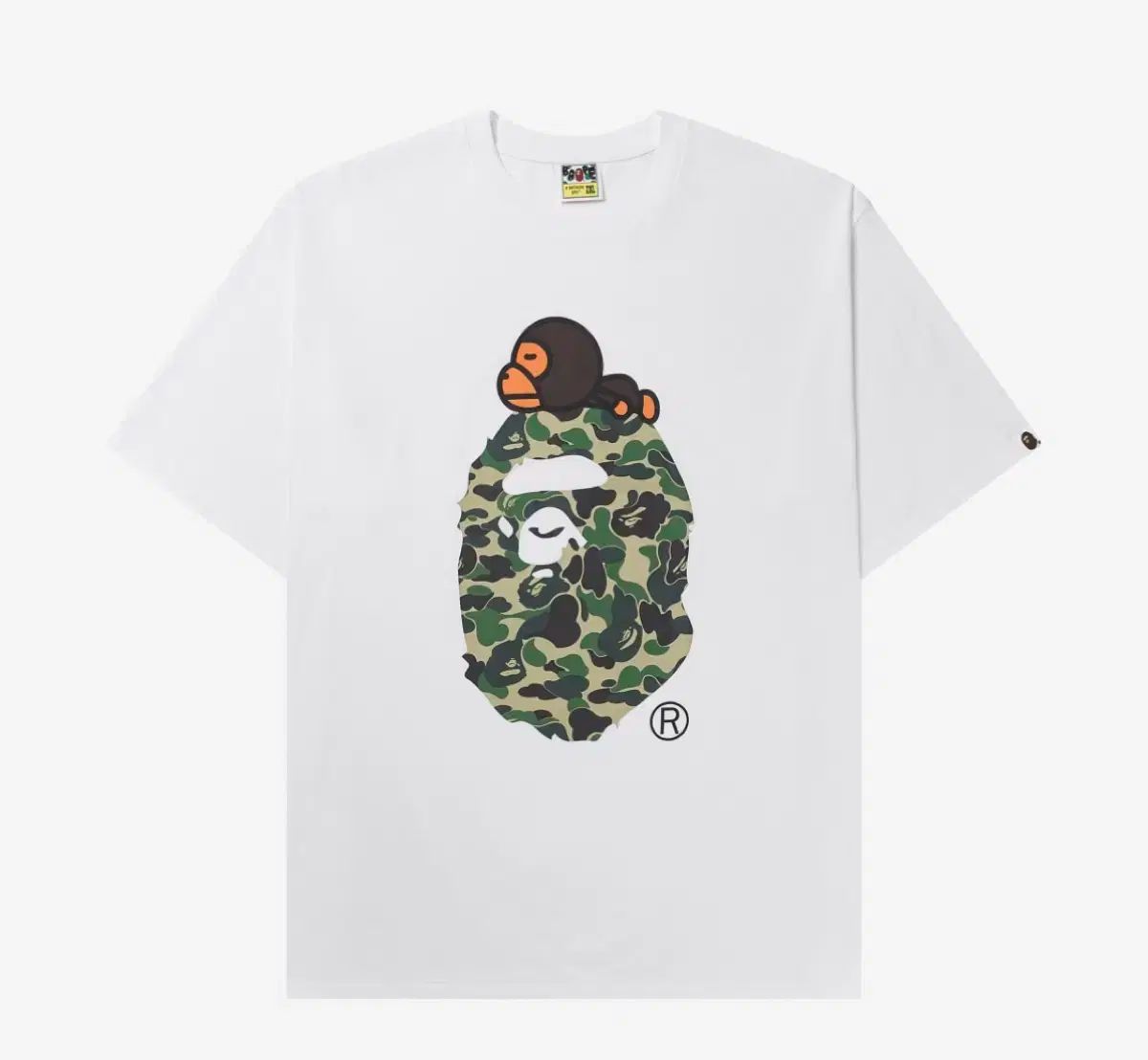 S A BATHING APE アベイシングエイプ ベビー マイロ カモフラージュ Tシャツ 白