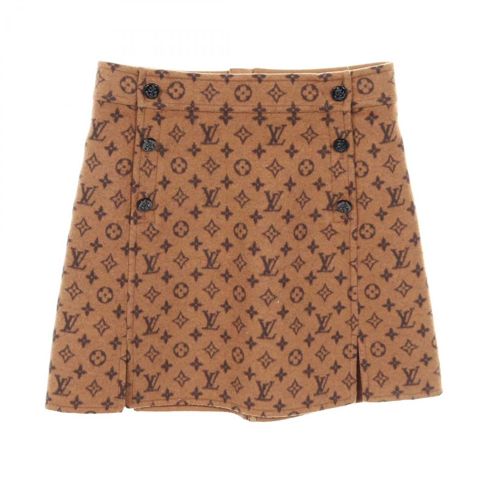 ルイ ヴィトン LOUIS VUITTON スカート モノグラム RW201W QS3 FISK01 ブラウン ウール モノグラムウールスカート レディース Used A