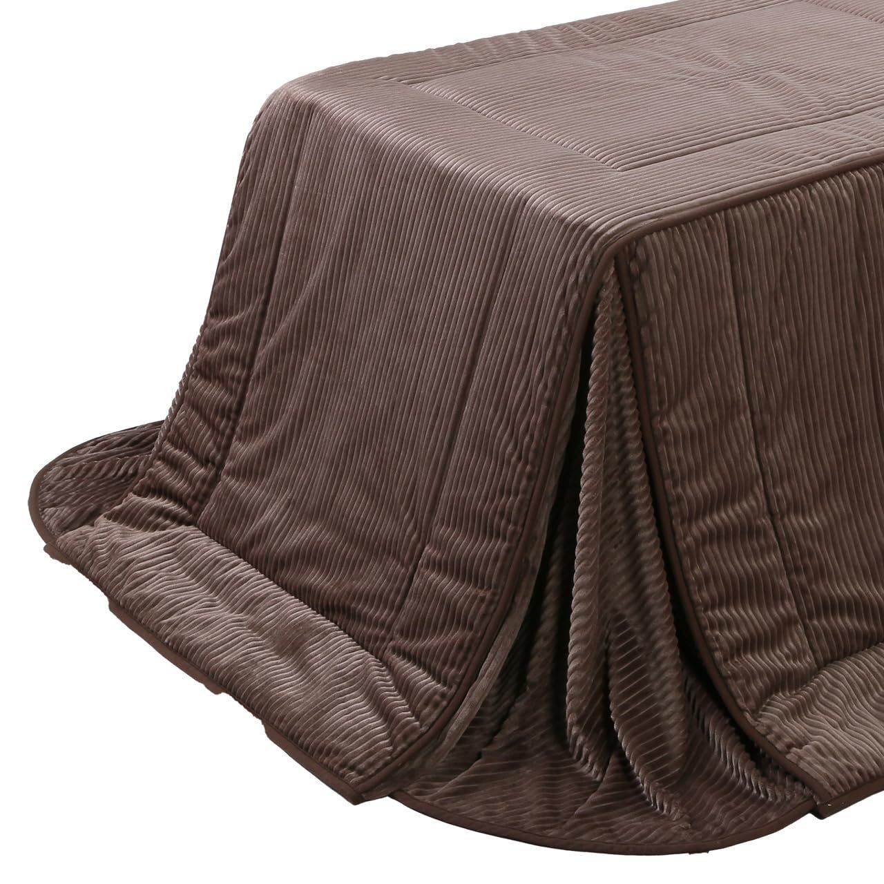 リバーシブルコーデュロイ ダイニングこたつ布団 ロア 90x60cmこたつ用 250x220cm ブラウン×ベージュ こたつ布団単品