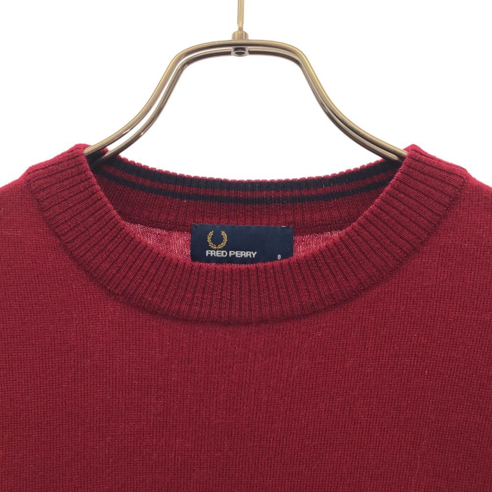 フレッドペリー 長袖 ウール セーター 8 レッド系 FRED PERRY ニット 