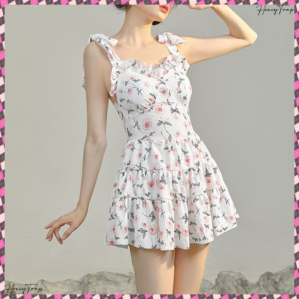 acka 水着ホワイト balloon sleeve swim wear Acka.水着 M