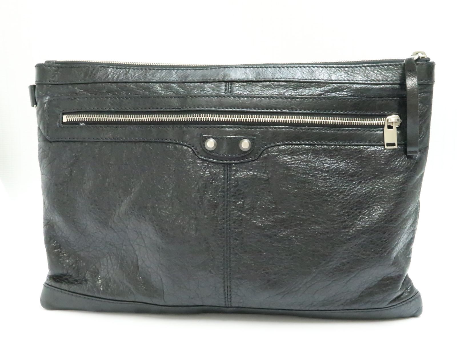 バレンシアガ レザー クラッチバッグ 黒色系 BALENCIAGA