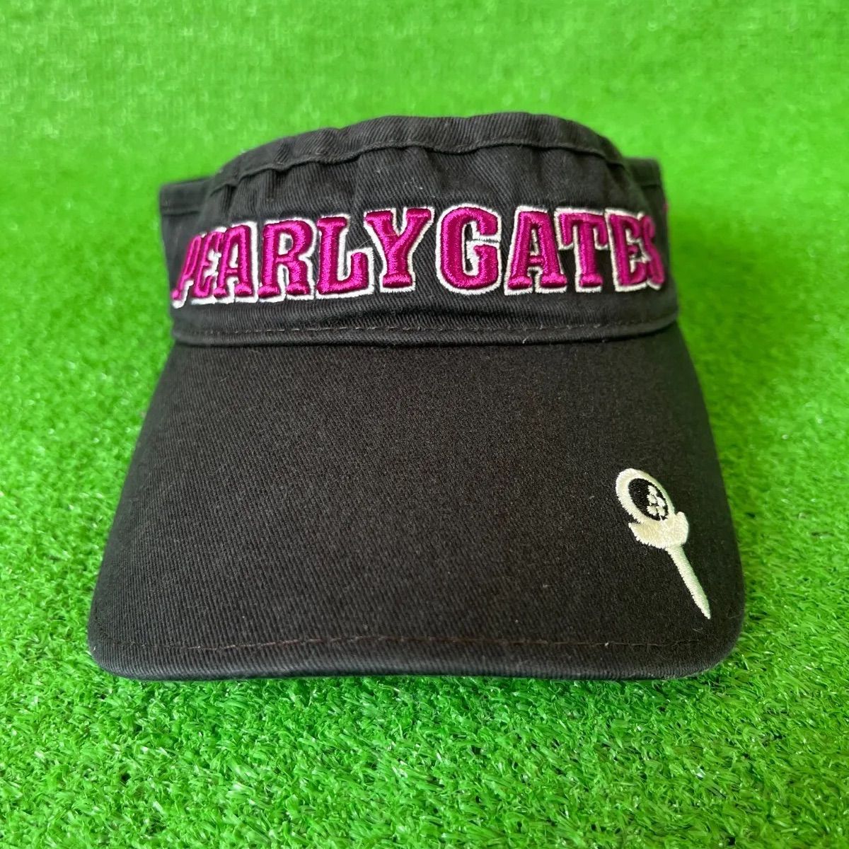 PEARLY GATES パーリーゲイツ ニコちゃん ロゴ刺繍 コットン