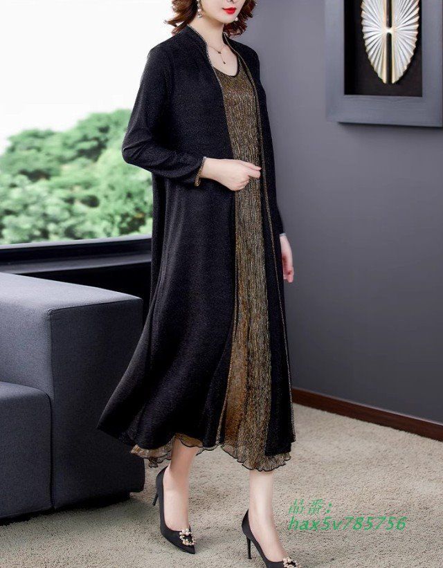 セットアップ ワンピース レディース パーティードレス 結婚式 お呼ばれドレス カーディガン 50代 長袖 大きいサイズ 40代 3L 5L 4L 60代 hax5v785756