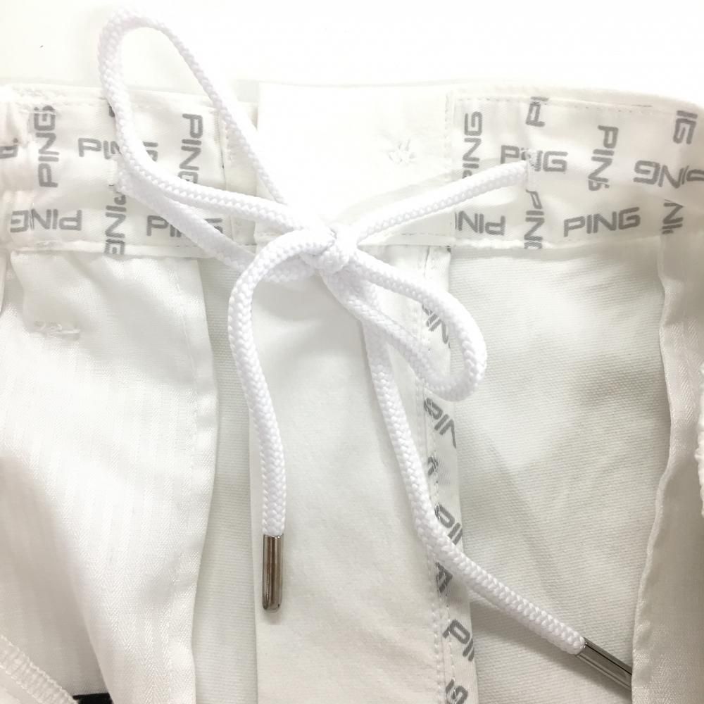 ☆SALE10％OFF☆ピン ジョガーパンツ 白×黒 ストレッチ ウエストゴム＆調節