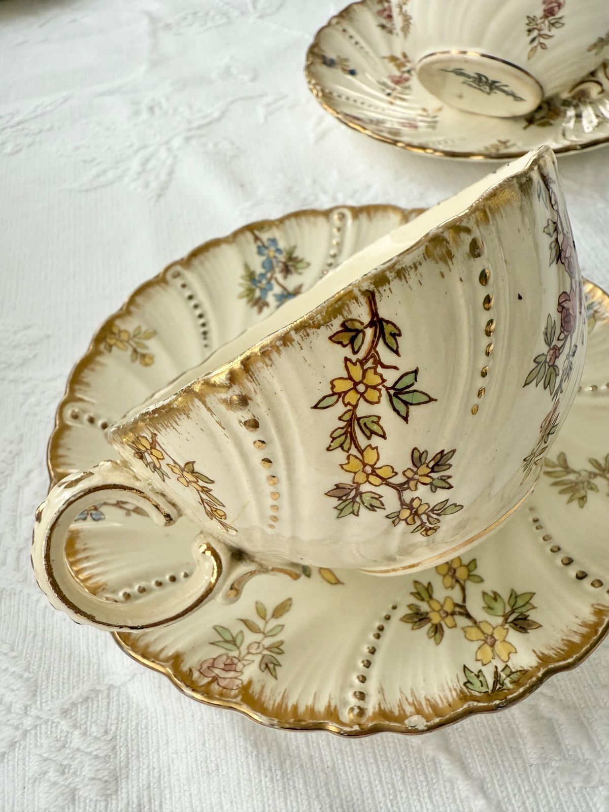 フランスアンティーク　サルグミンヌ ルイ15世 ティーカップ & ソーサー サルグミンヌXV カップ&ソーサー ルイ15世 フランスアンティーク