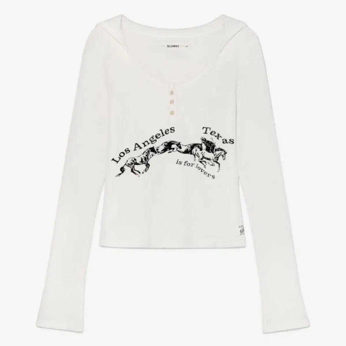 GLOWNY テキサス ワッフル ロングスリーブ 白 グレー L