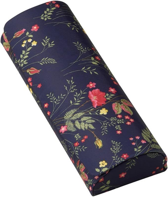 【在庫処分】メイガン(Meigan) メガネケース レディース スリム コンパクト 軽量 じょうぶ セミハード 花柄 おしゃれ フラワー ネイビー 2072-01