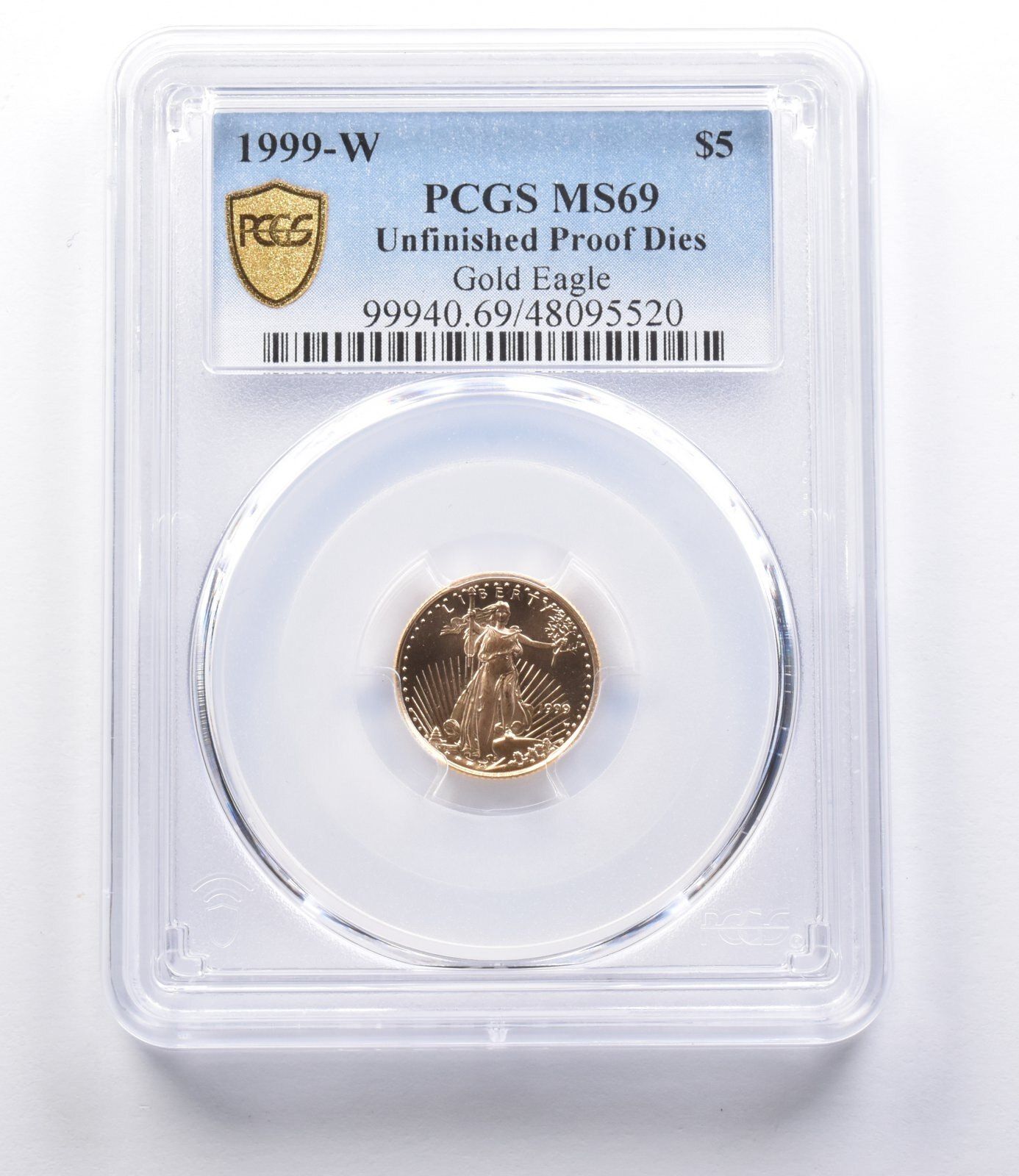 1999-W 5ドル金貨アメリカンイーグル / SOL 未完成 PRダイス