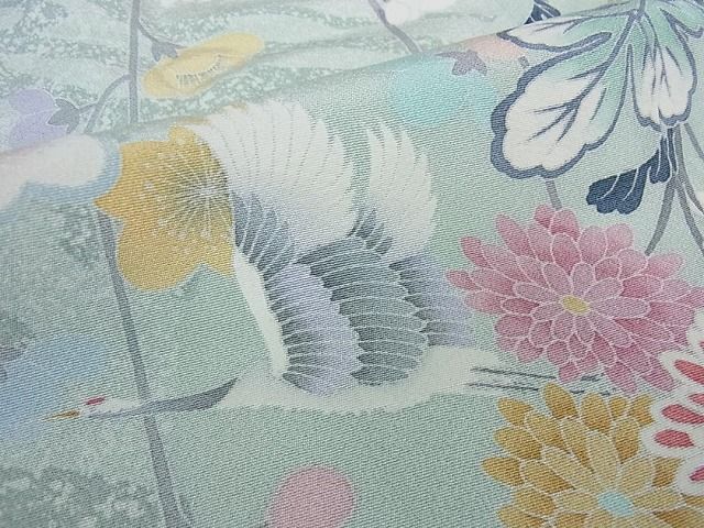 奥田秀水 手描き友禅 花尽くし 正絹色留袖 渋緑 160cm l078 奥田秀水 手描き友禅 花尽くし 正絹色留袖 渋緑 160cm l078