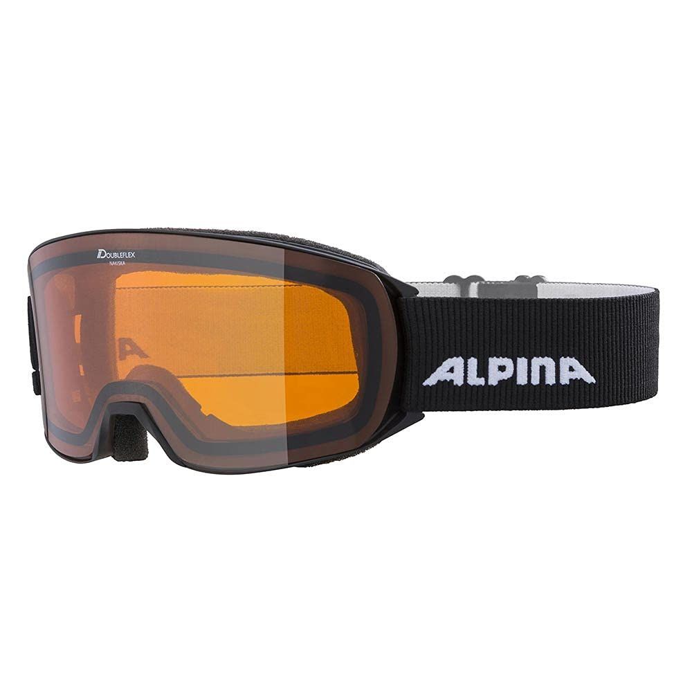 Color ブラック アルピナ スキースノーボードゴーグル ユニセックス ダブルレンズ くもり止め メガネ使用可 NAKISKA