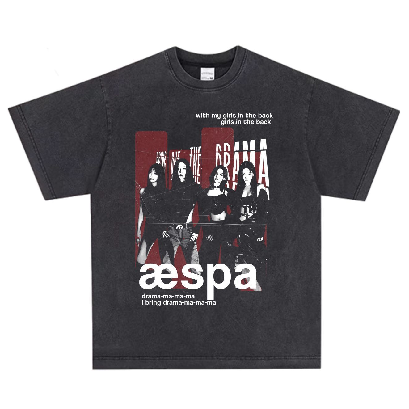 エスパ aespa ヴィンテージ加工 半袖 コットン Tシャツ M Armageddon