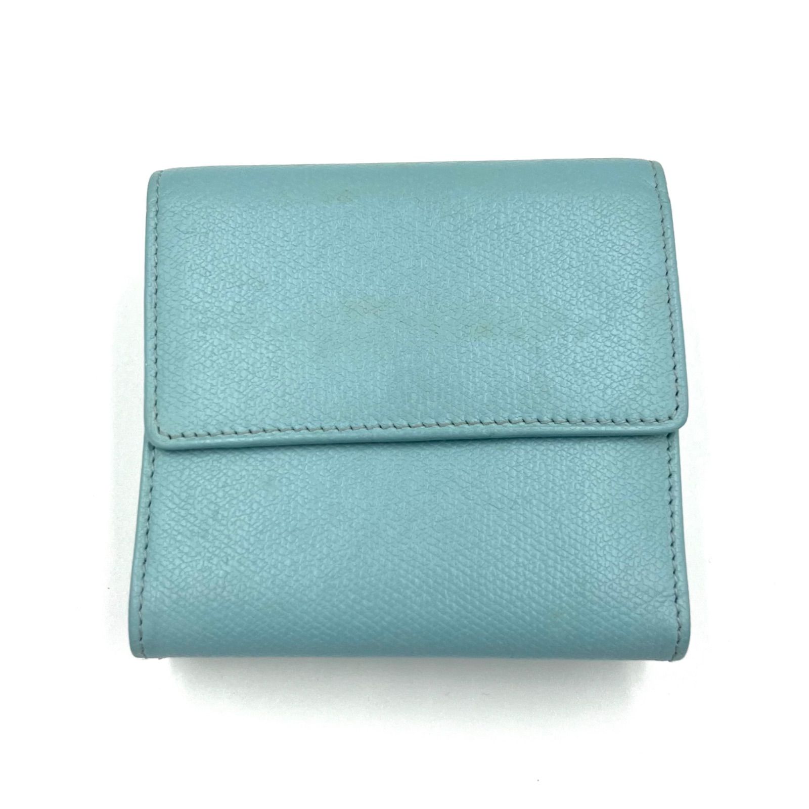 シャネル ココボタン Wホック ライトブルー 水色 レディース 財布 三