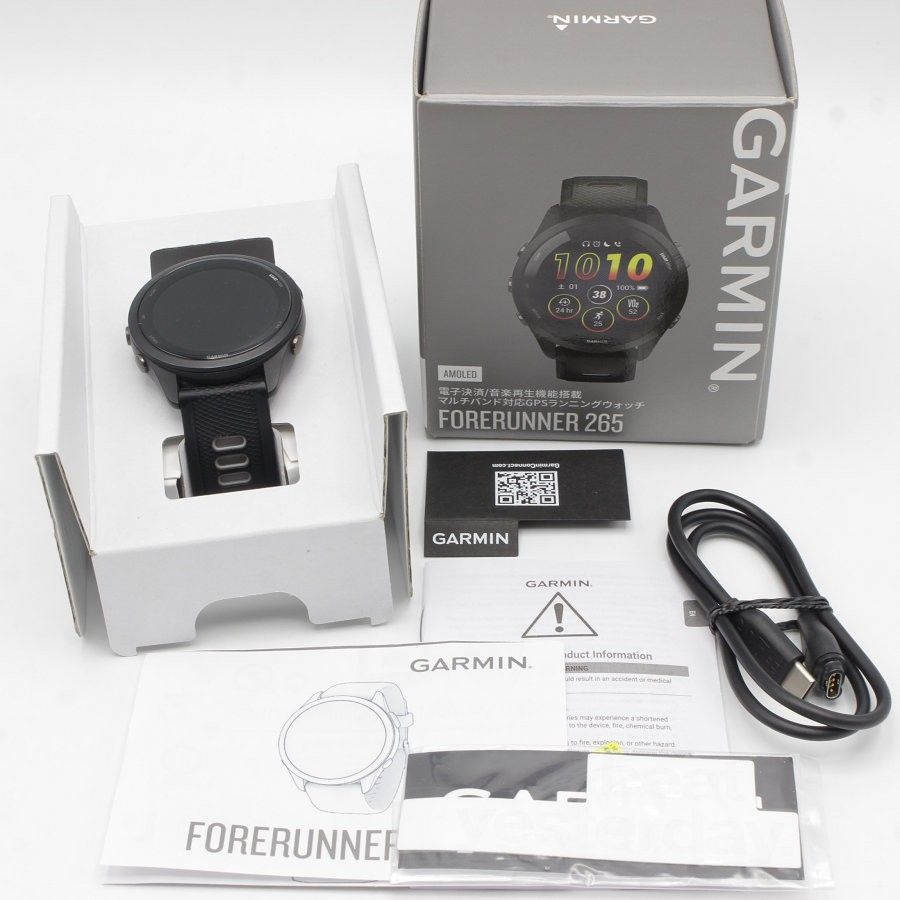 GARMIN Forerunner 265 Music Black 010-02810-40 スマートフォン ガーミン フォアランナー ミュージック 本体