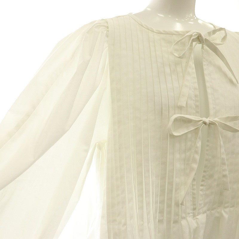 ジプソフィア Gypsohila 2way Tuck Blouse ブラウス 長袖 リボン F 白