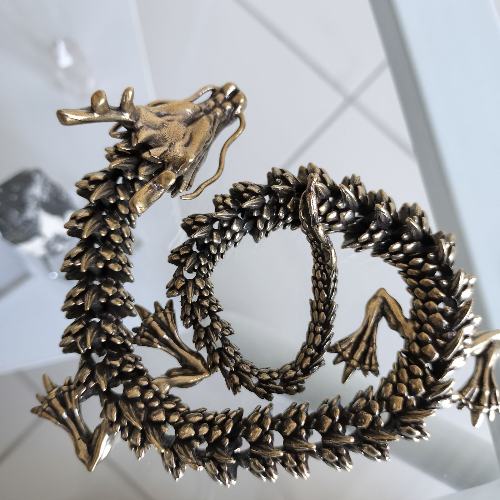 躍動感溢れる金龍の置物[1qrS]ロング干支　辰年 躍動感溢れる金龍の置物[1qrS]ロング干支 辰年 【公式通販】