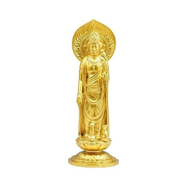 ペット観音 ひかり １６．０ｃｍ 金色 合金製 仏像 ペット供養仏 (金色 16cm)