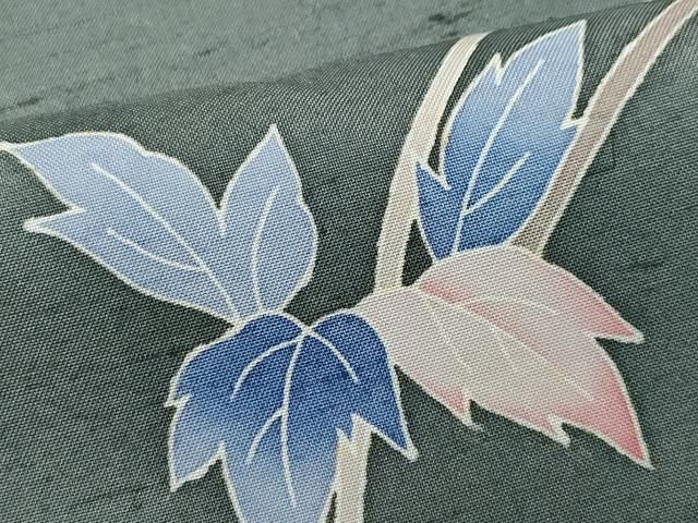 平和屋着物○本加賀友禅作家 成竹登茂男 訪問着 白山紬 草花文 正絹  