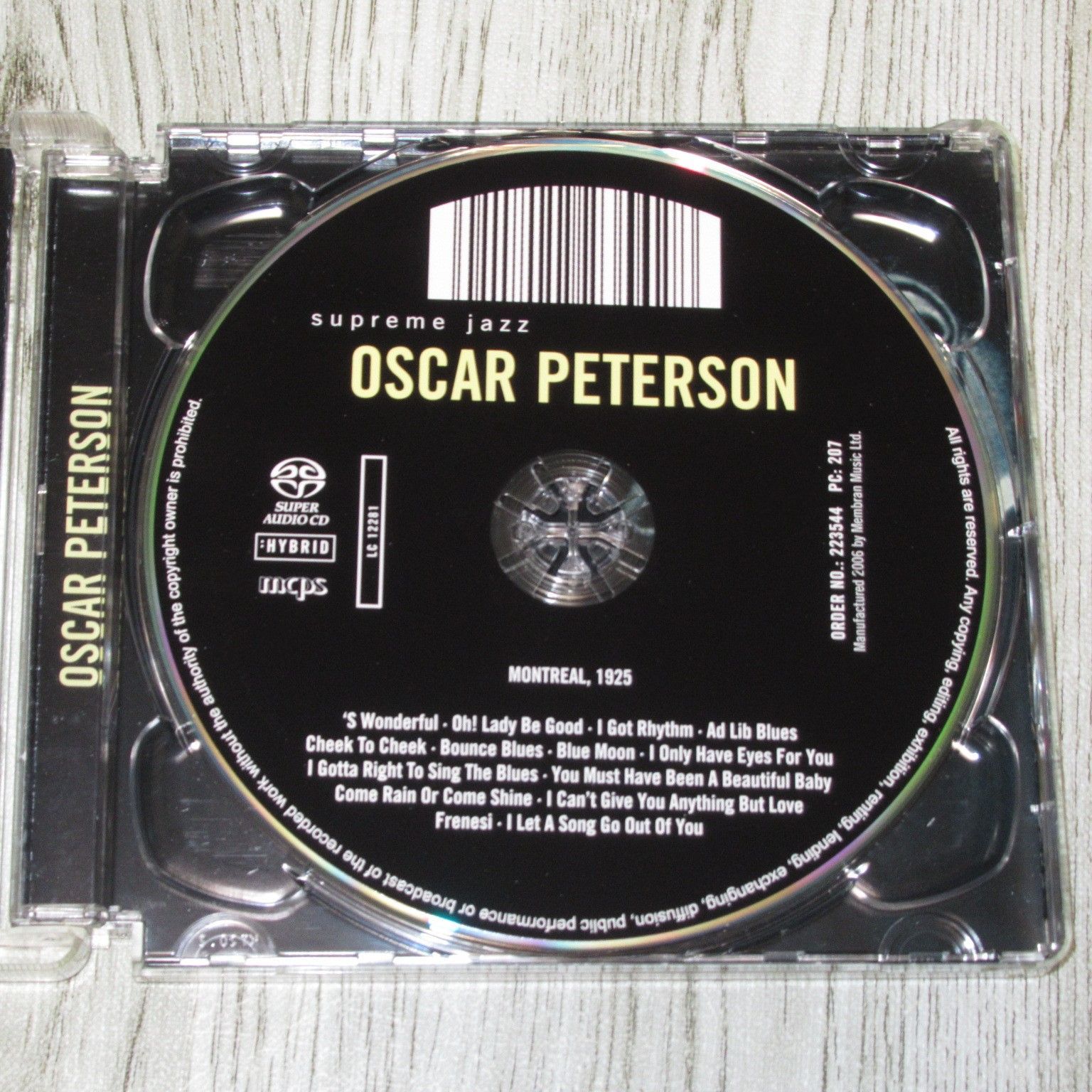 CD　OSCAR PETERSON　ハイブリッド SACD (HYBRID SUPER AUDIO CD)　SUPREME JAZZ  223544-207　外ケース付　オスカー・ピーターソン　ジャズ