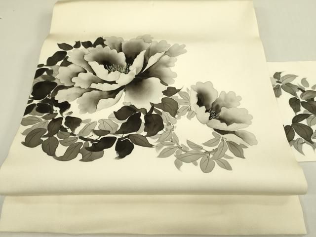 平和屋着物□極上 塩瀬 九寸名古屋帯 作家物 手描き 風神雷神 逸品