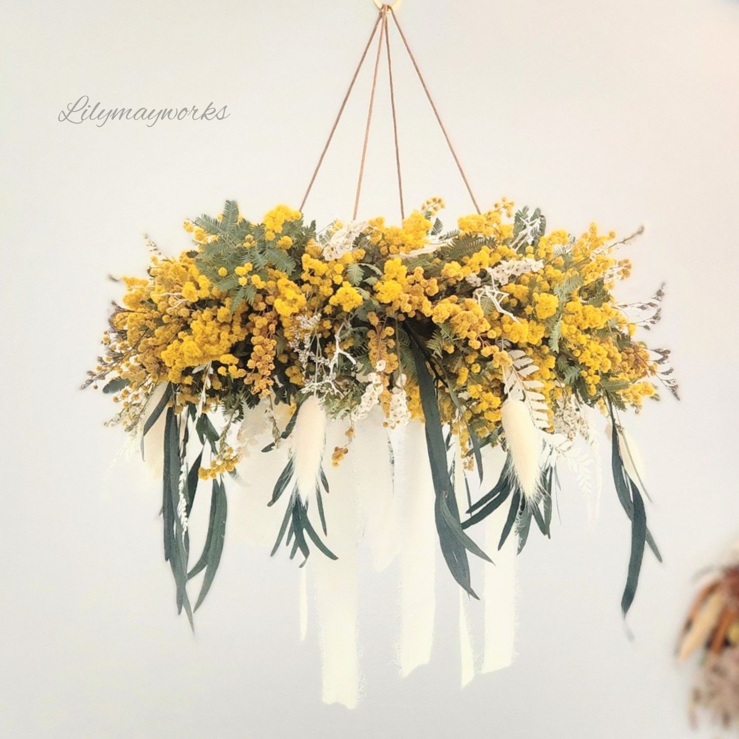 ユーカリ ミモザ フライングリース L 32cm ＊ ユーカリポポラス