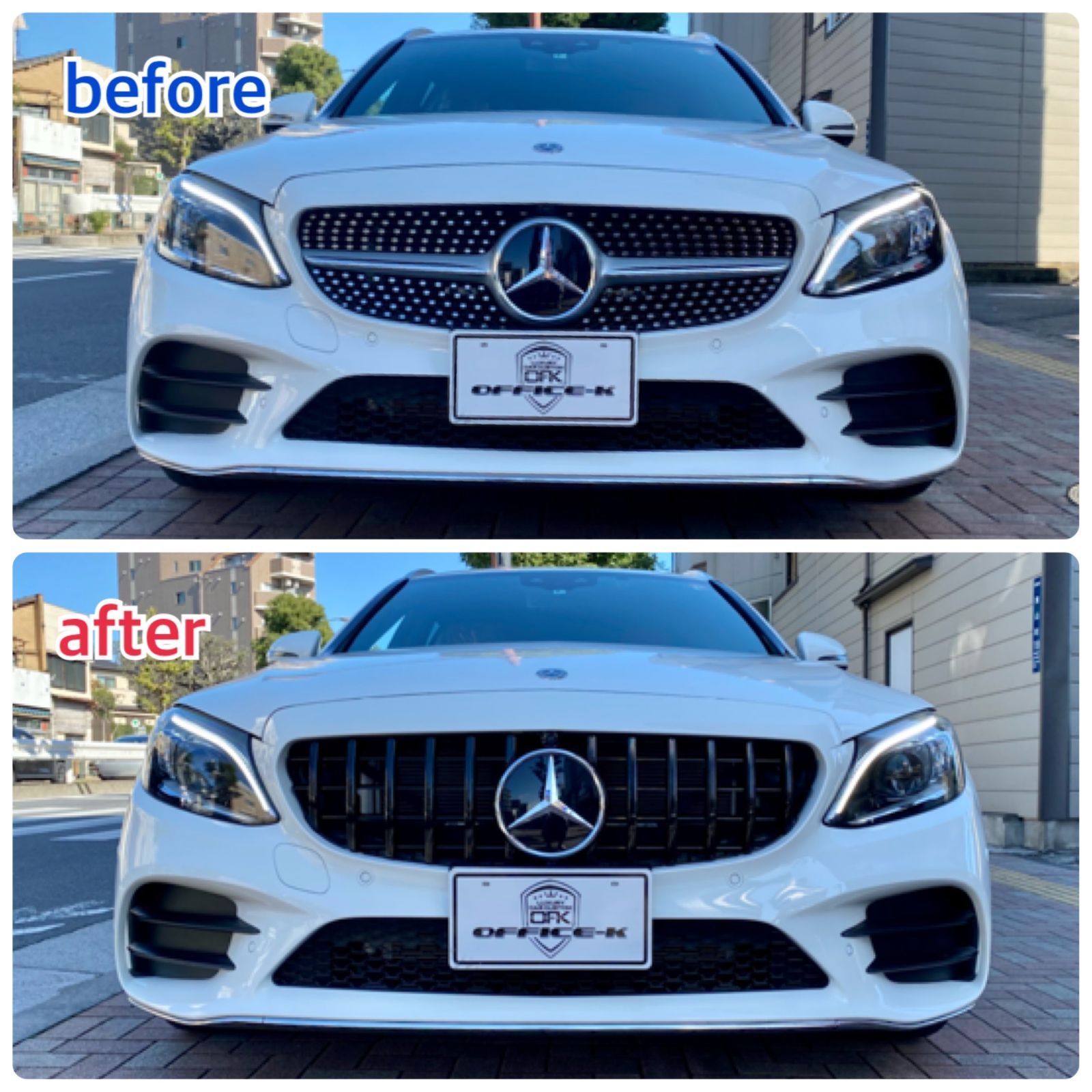 ベンツ Cクラス W205 後期 カメラ付用 パナメリカーナグリル ベンツ Cクラス W205 後期 カメラ付用 パナメリカーナグリル