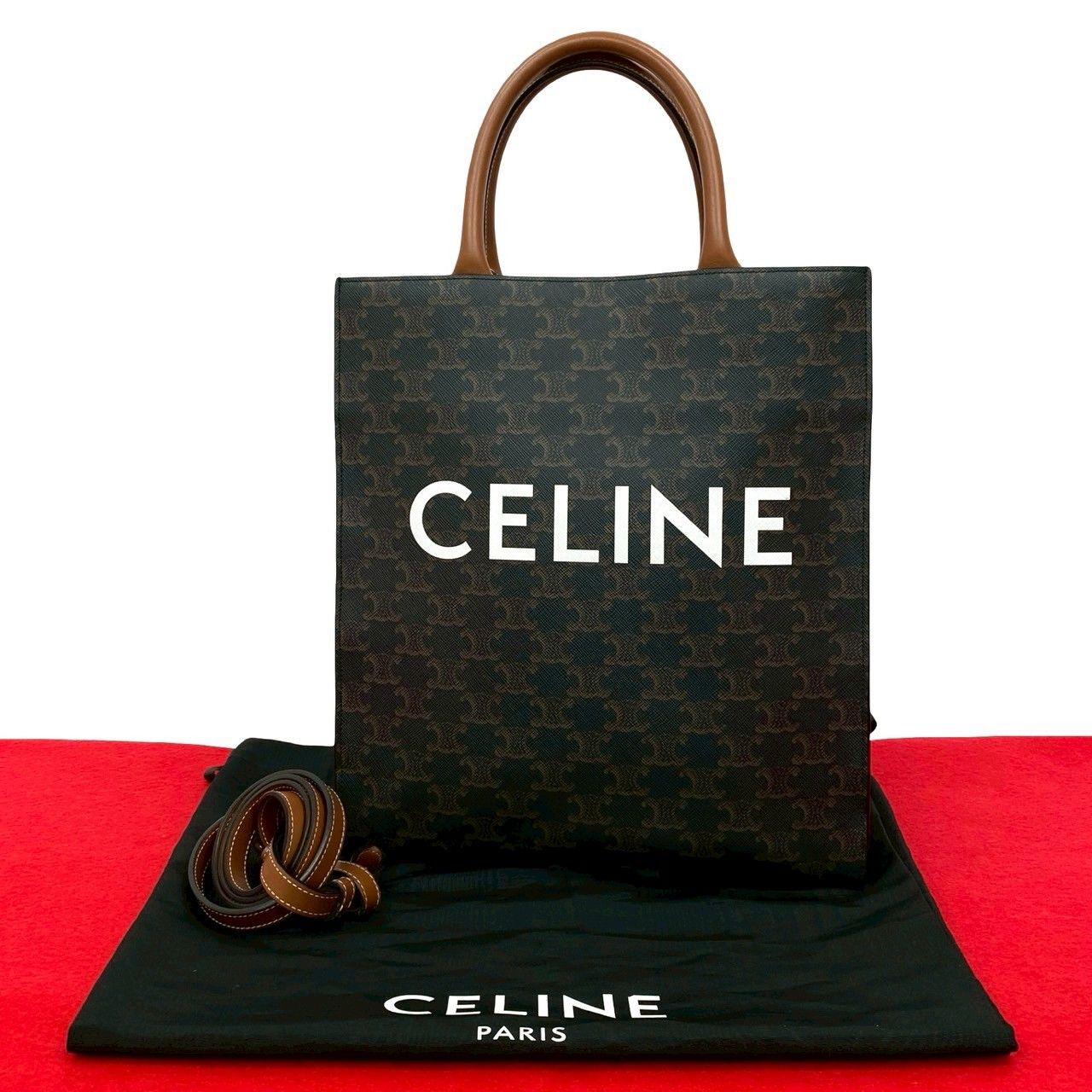 ほぼ未使用 袋付き CELINE セリーヌ トリオンフ バーティカル