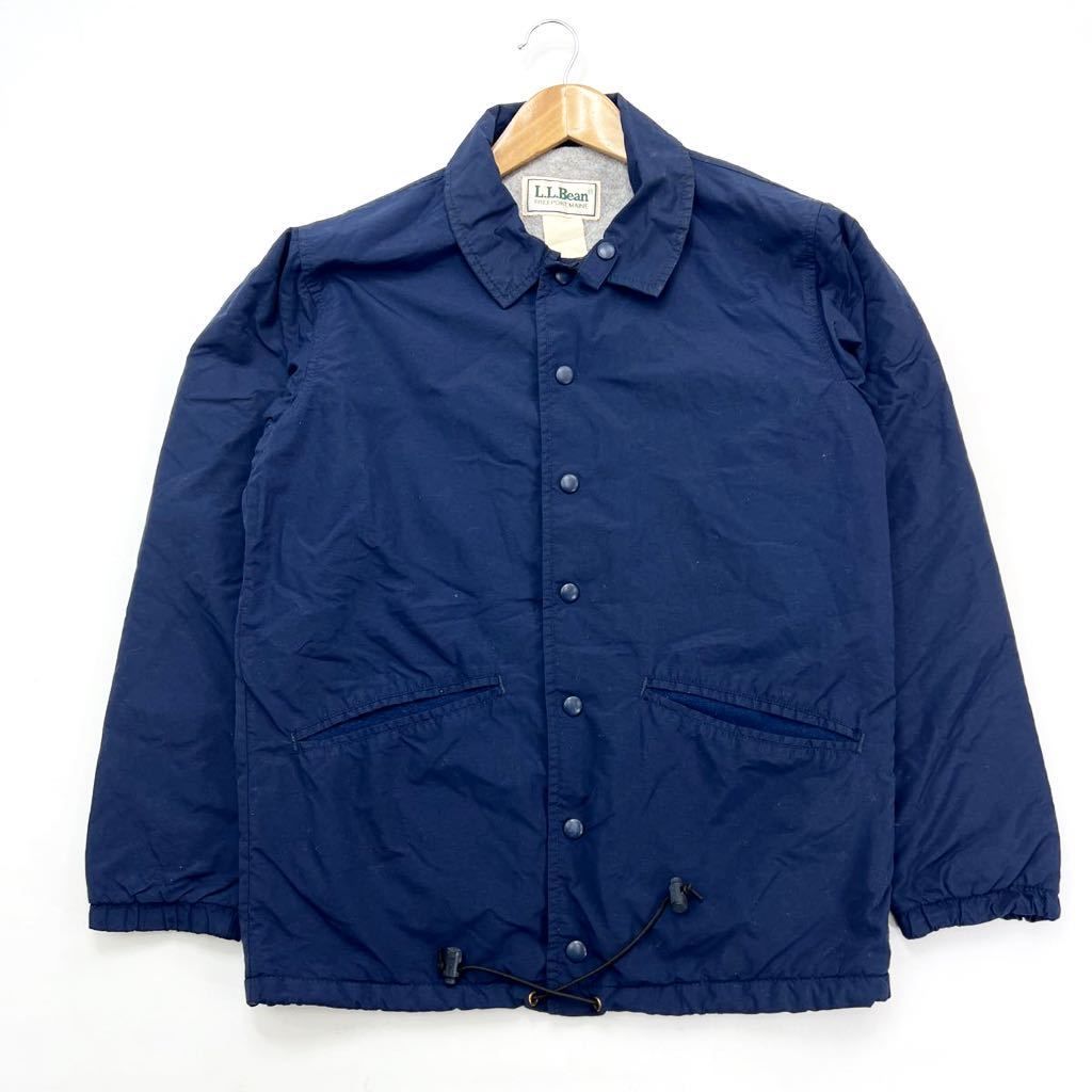80s L.L.Bean 名作◎ 裏フリース◎ コーチジャケット ネイビー M相当 アウトドア アメカジ ストリート 古着MIX エルエルビーン CK139