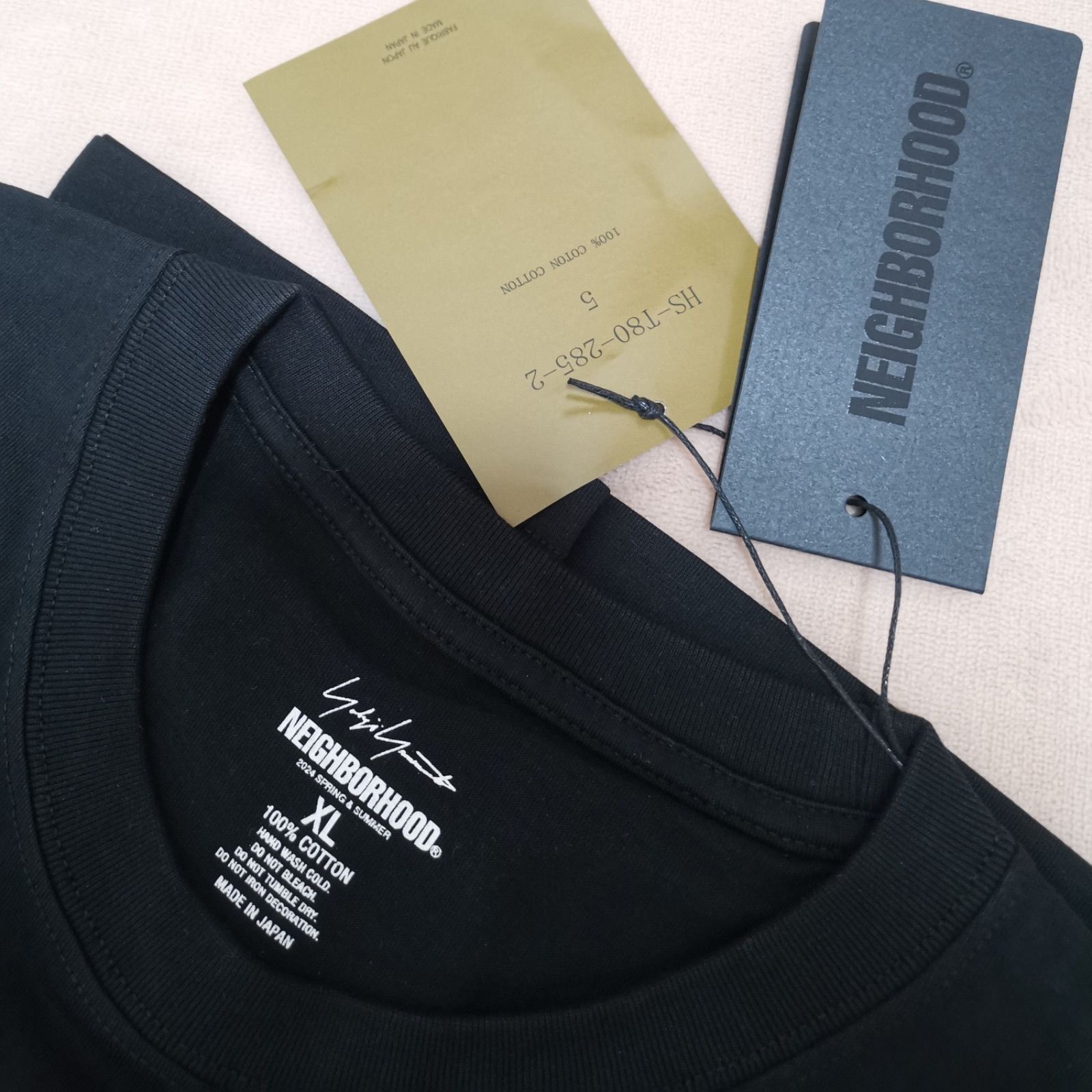 NEIGHBORHOOD × YOHJI YAMAMOTO ネイバーフッド x ヨウジヤマモトプリントショートスリーブTシャツ  HS-T80-285-Blak サイズXL-XXL E163 - メルカリ