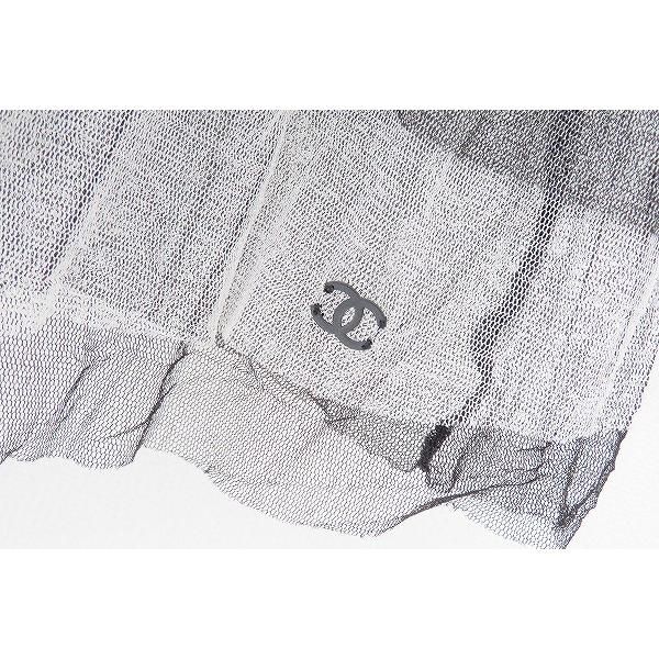 spc シャネル CHANEL キャミソール 36 黒 白 シースルー