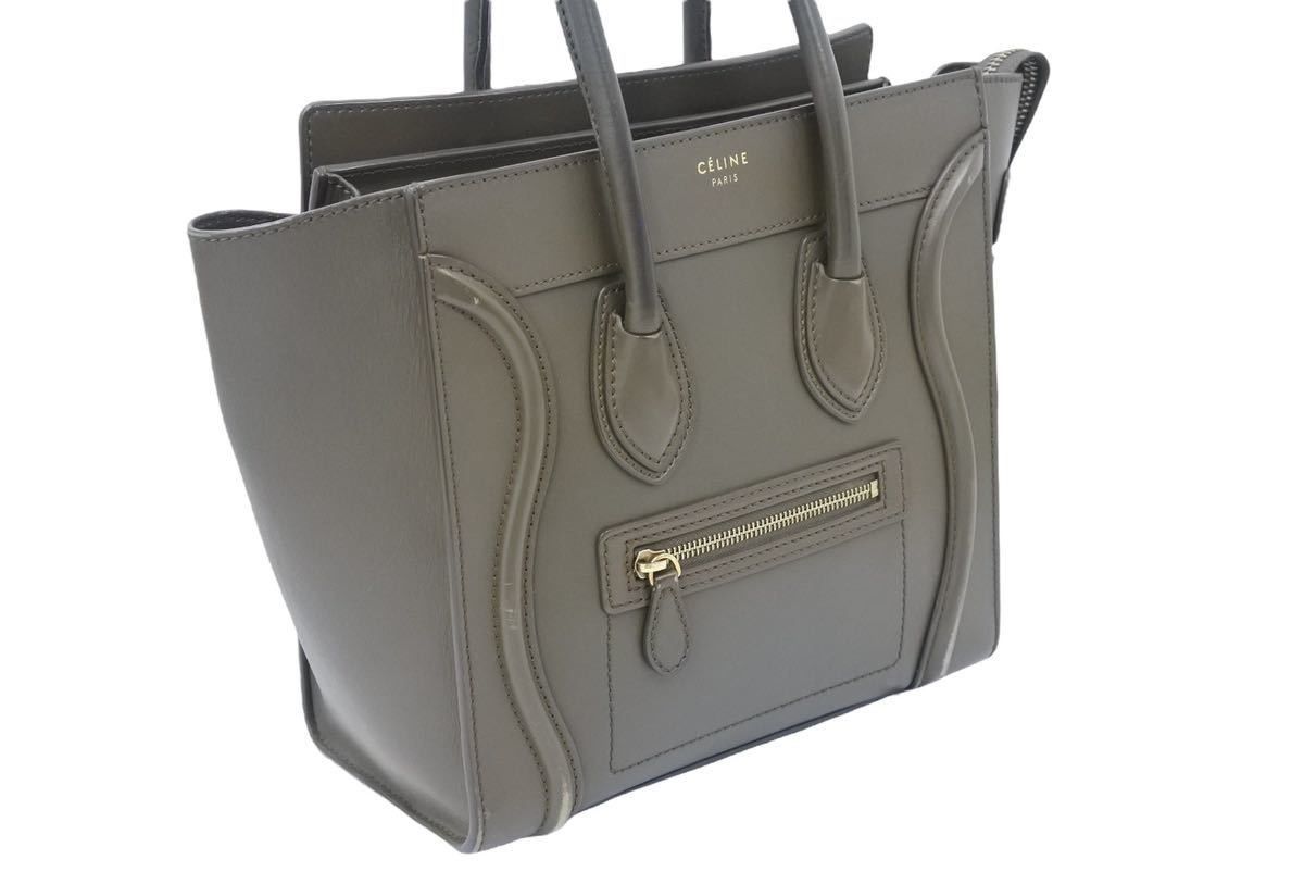 CELINE セリーヌ ラゲージ ハンドバッグ スリ カーキ 現行品 189793DRU