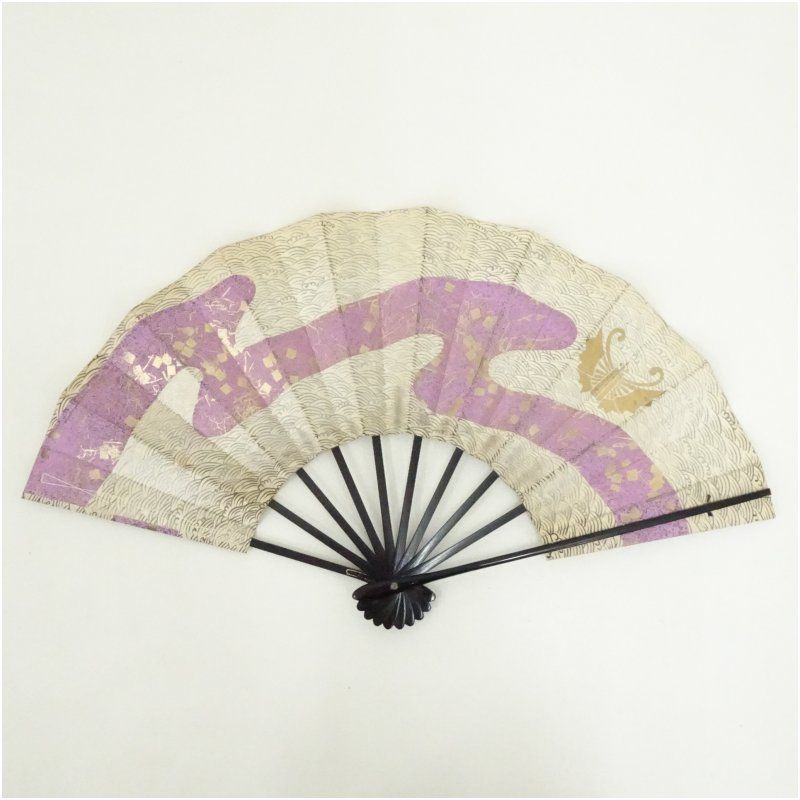 扇子 32cm 中啓 鬼扇 赤地一輪牡丹図 仕舞扇 能楽 舞踊 衣装 着物 扇子