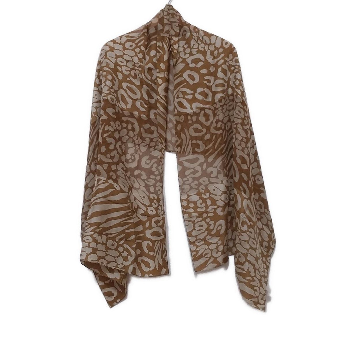 サルヴァトーレ フェラガモ　花柄　シルク　大判　ストール　ブラウン　茶系　88㎝ サルヴァトーレ フェラガモ 花柄 シルク 大判 ストール ブラウン