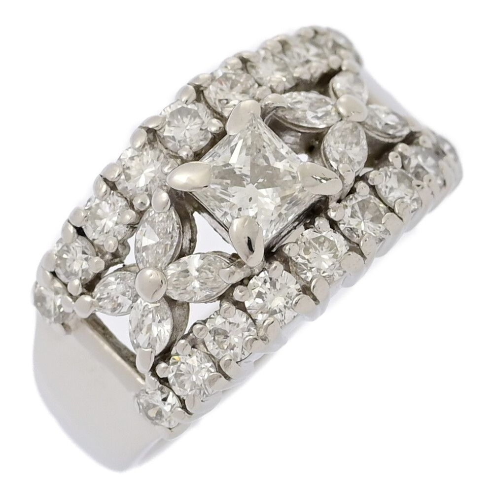 田崎真珠 Pt900 サファイア ダイヤモンド リング 0.47ct D0.25ct