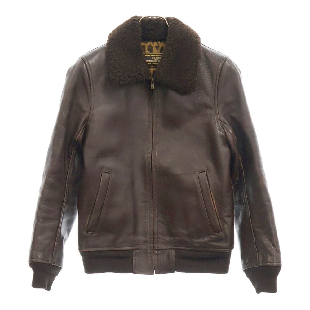 ワコマリアG ‐1 レザージャケットレオパード柄アルパカ