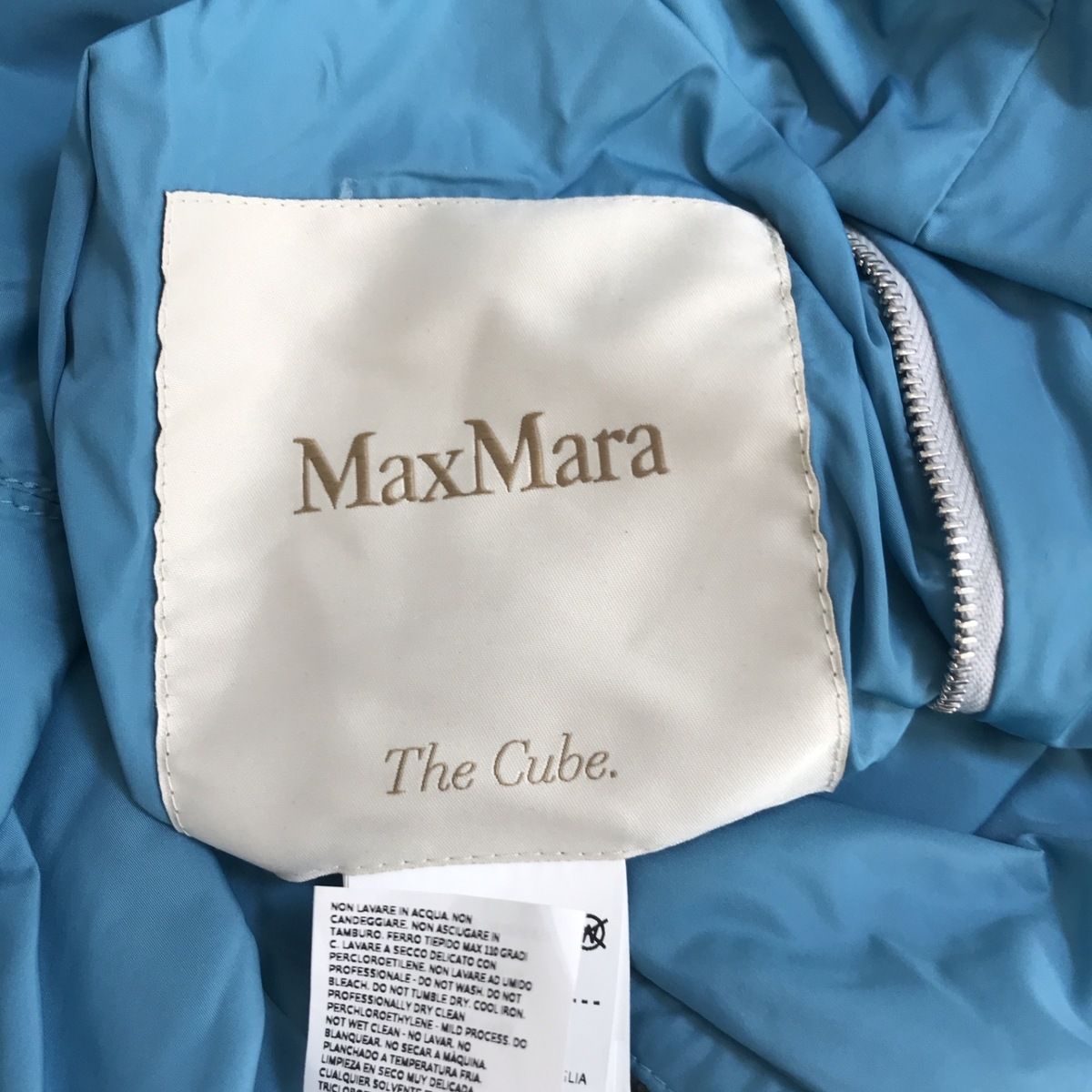 Max Mara(マックスマーラ) コート サイズ44 L レディース - グレー×ブルーグリーン 長袖/リバーシブル/The Cube/収納袋付き/春/秋