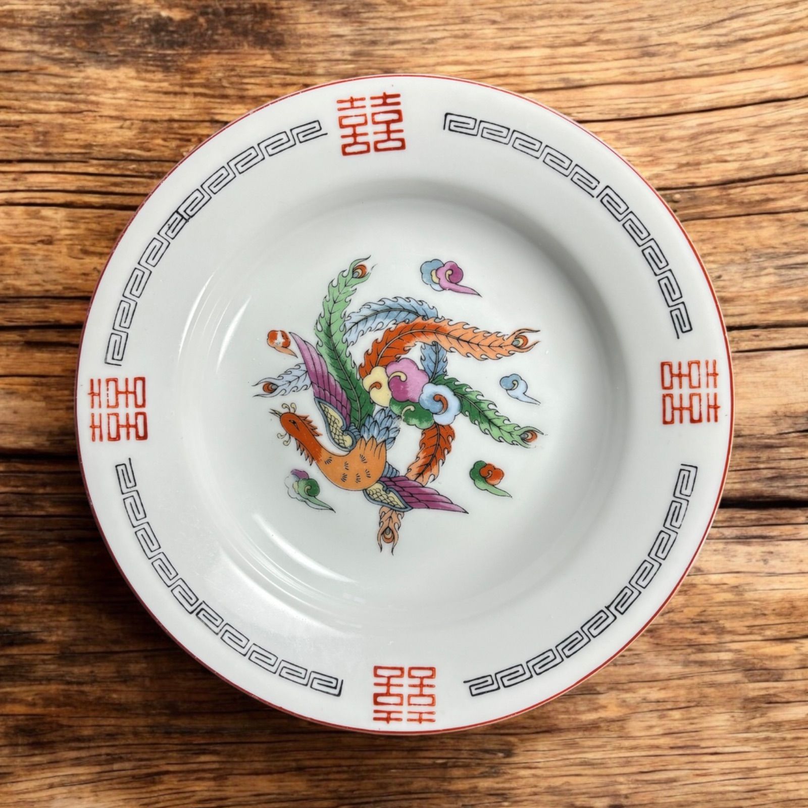 孔雀　飾り皿 孔雀 中華皿 丸皿 プレート 取り皿 飾り皿 チャーハン皿 炒飯皿
