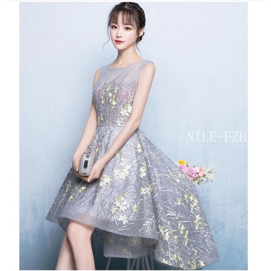 美品】アンドクチュール ボウタイフリルロングワンピース 総柄