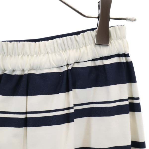 未使用 アナカ ボーダー柄 ロング丈 ボックス プリーツスカート 36
