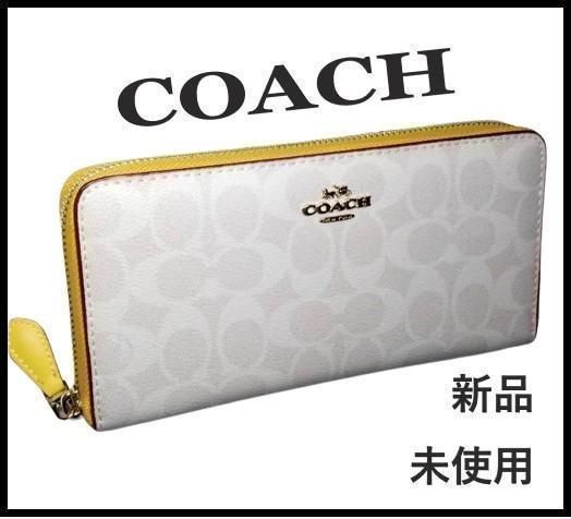 COACH コーチ 新品 ホワイト 長財布 レディース 小物 財布 白 092 - メルカリ