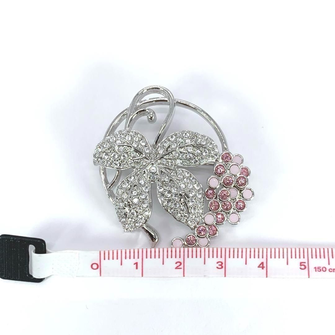 SWAROVSKI スワロフスキー ブローチ シルバー ピンク ラインストーン