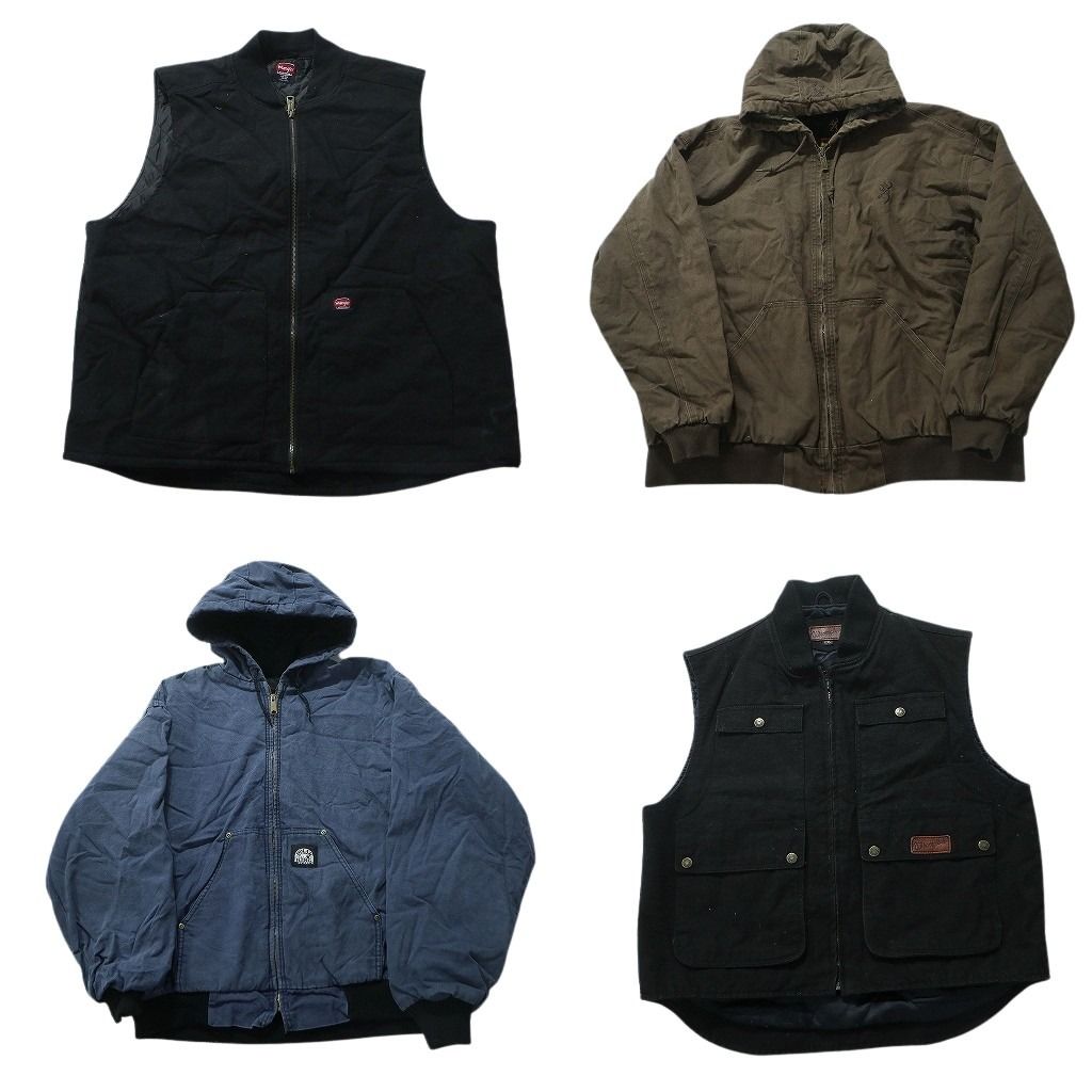 けーた！Earls Apparel ダンシー ジャケット 黒 古着卸 まとめ売り ダック地 ジャケット 4枚セット (メンズ 2XL