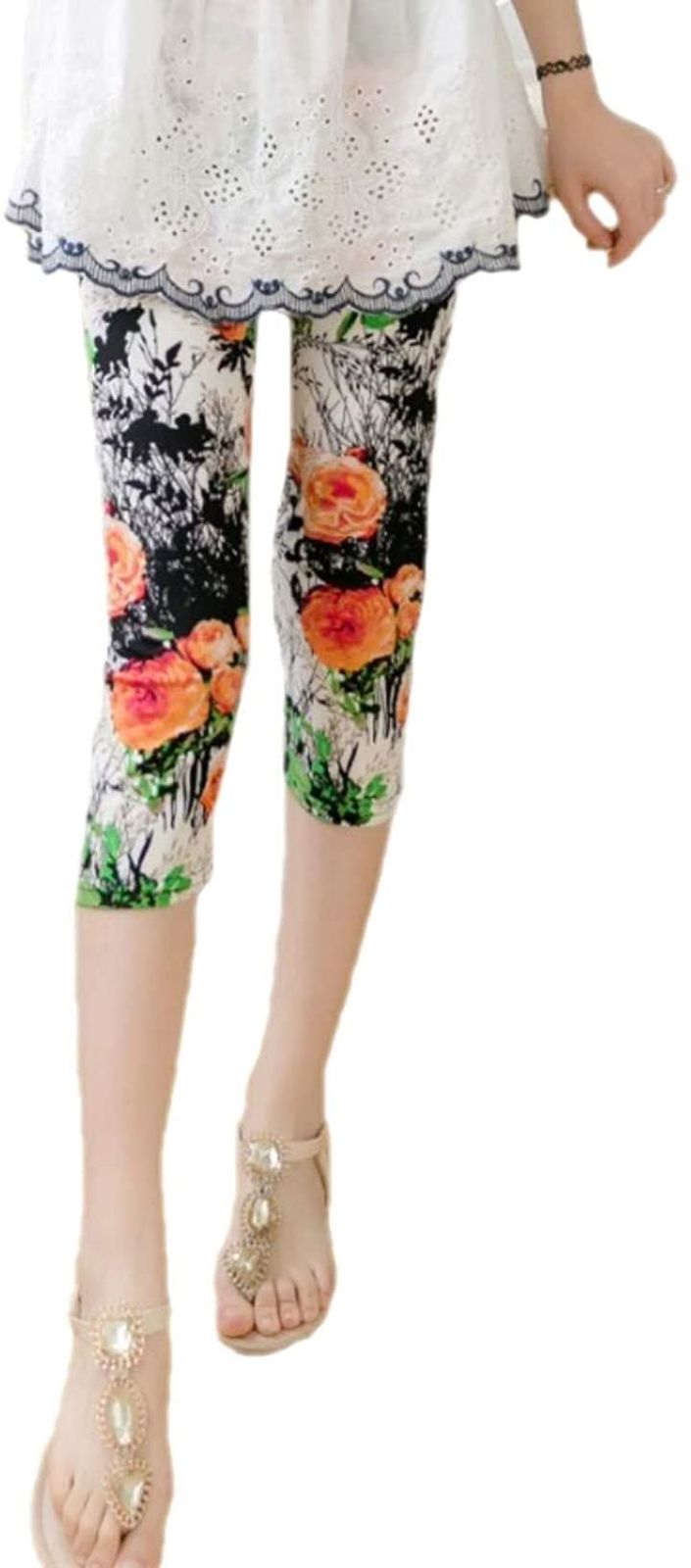 MT's SHOP レギンス 7分丈 レディース 柄物 薄手 通気性 伸縮性