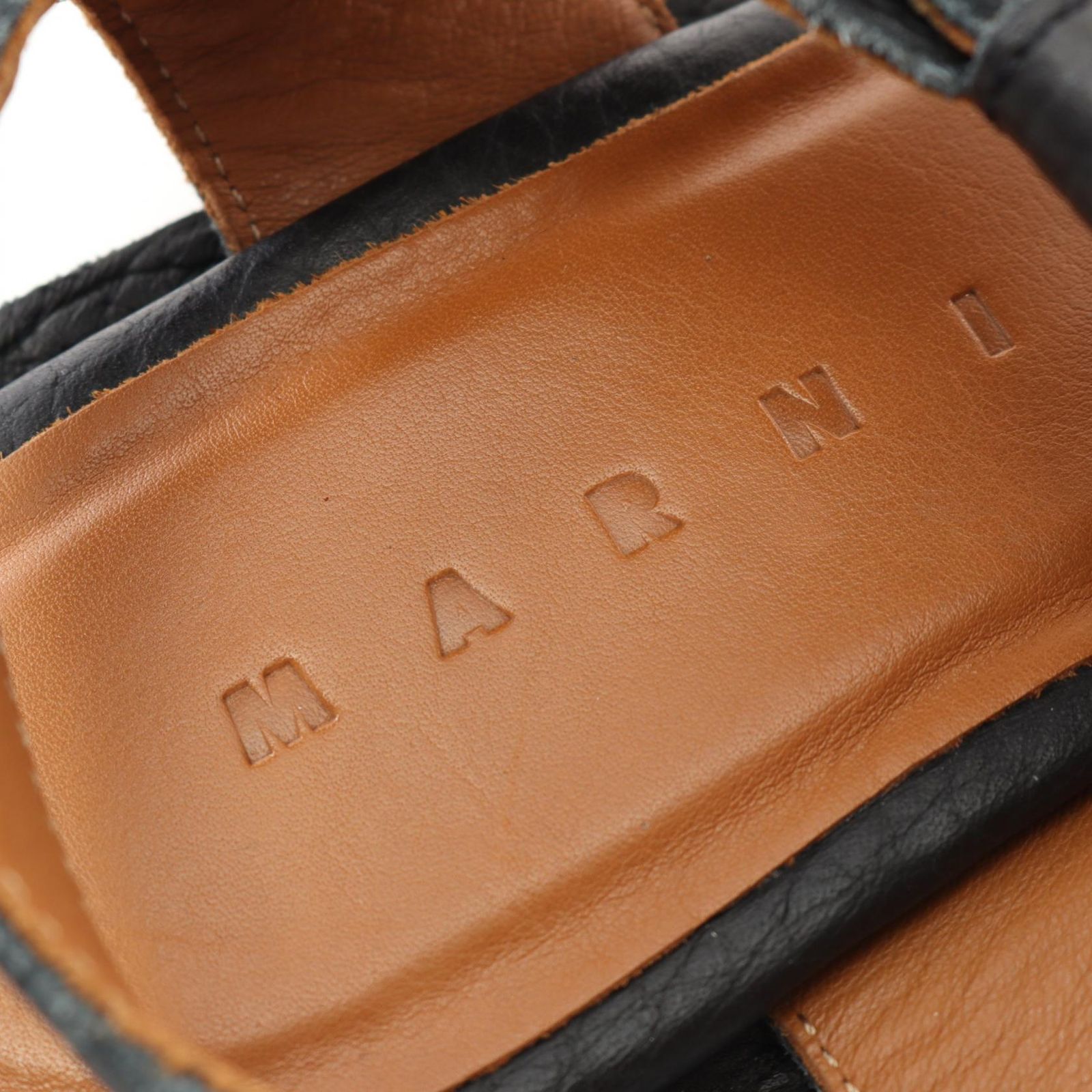 マルニ MARNI サンダル フィッシャーマンズ ブラック レザー サンダル  