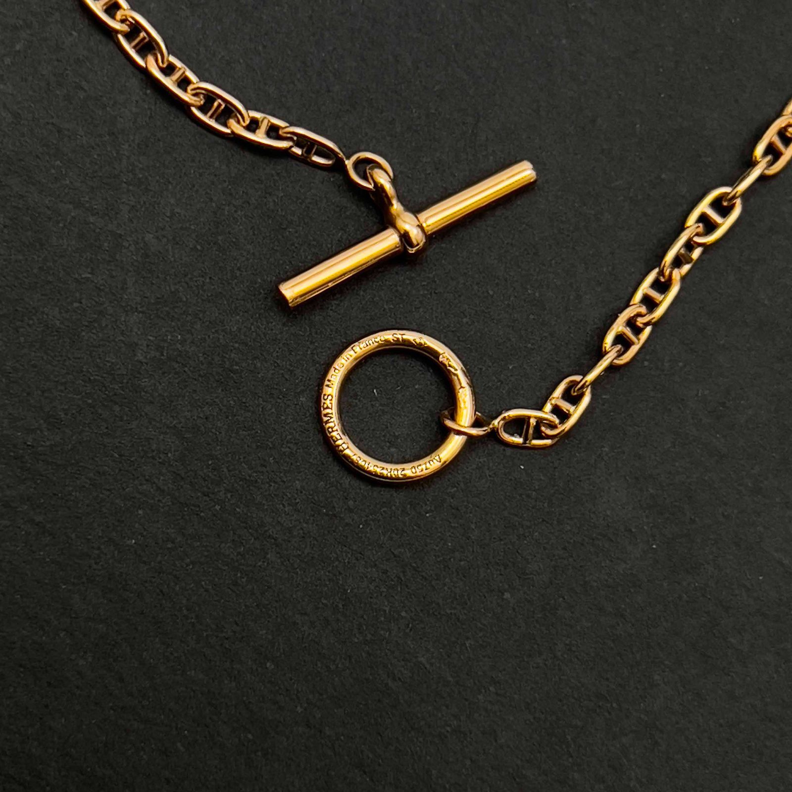 HERMES エルメス シェーヌダンクル ファランドール K18PG ネックレス